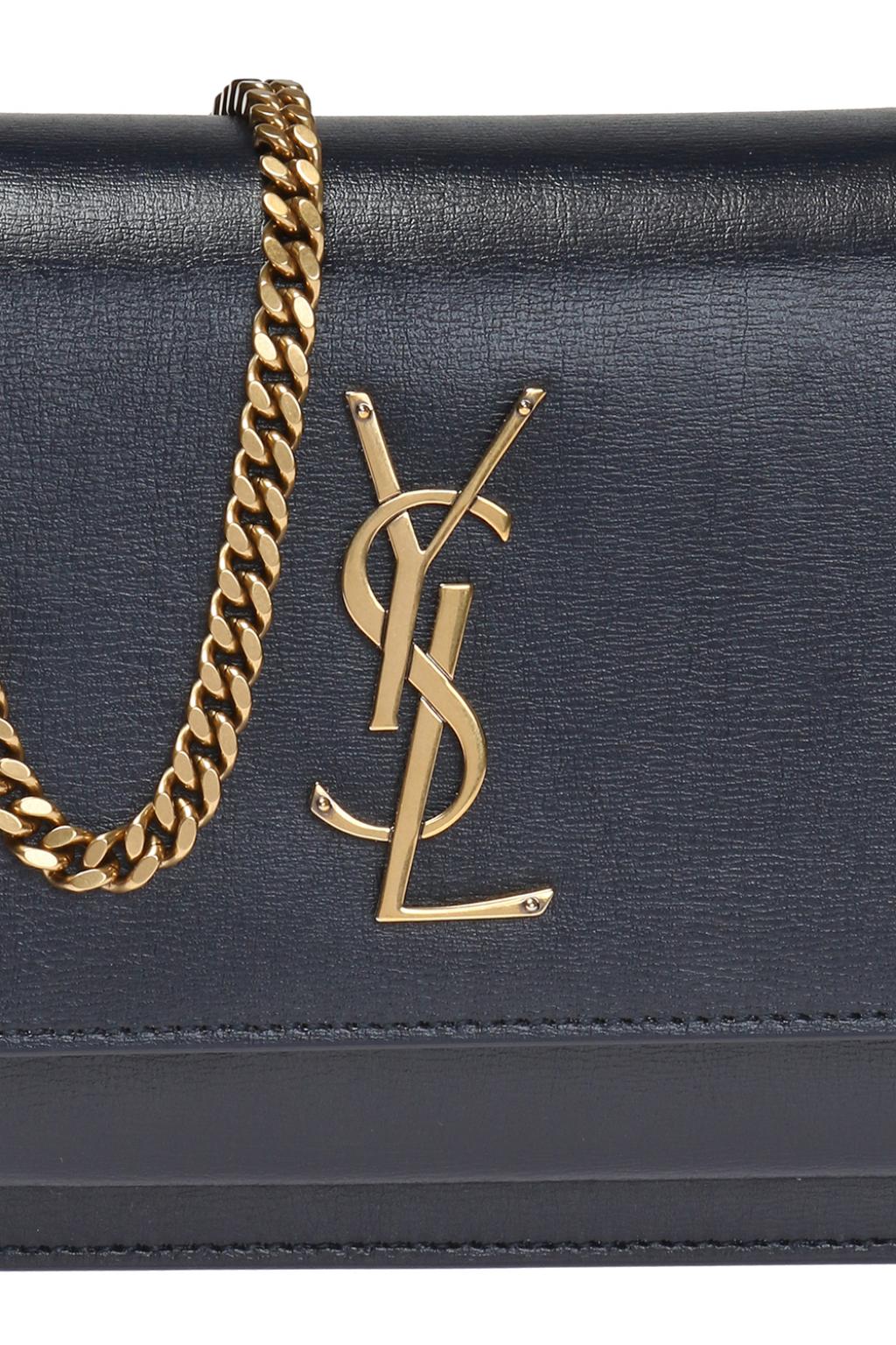 Sunset monogram ysl small sales calf leather wallet on chain